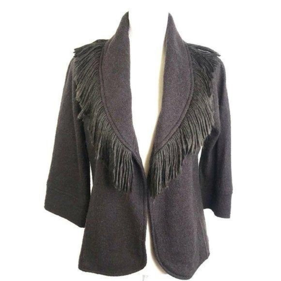 Cynthia Rowley Jackets & Blazers - Cynthia Rowley Wool Fringe Open Front Jacket